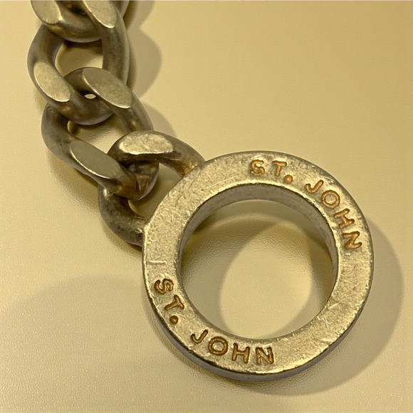 St. John Matte Gold Tone Link Chain Belt 40\